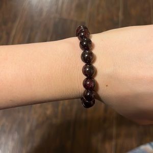 Garnet bead bracelet